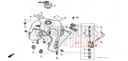 FUEL TANK NX650M de 1991